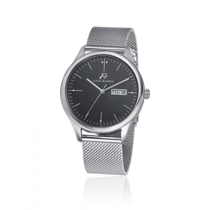 SUPBRO Orologio Uomo Quarzo – Cinturino In Maglia Acciaio – Cassa 42mm – Datario E Impermeabile 30M