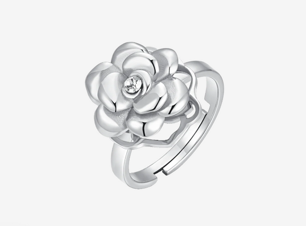 Anello donna in acciaio con rosa girevole Luca Barra - ANK546