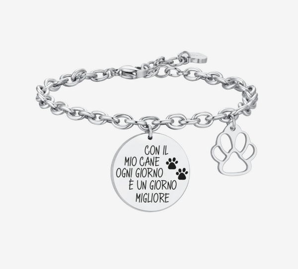 Bracciale donna in acciaio cane Luca Barra - BK2646