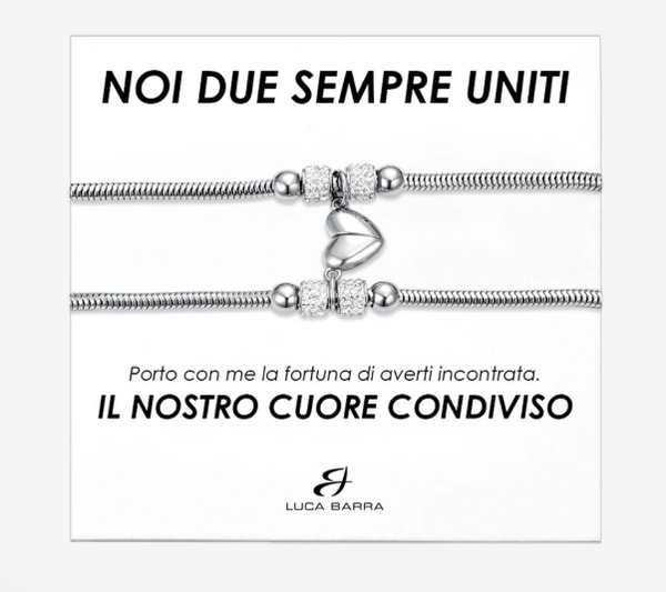 Bracciale donna in acciaio con mezzo cuore calamitato Luca Barra - BK2580