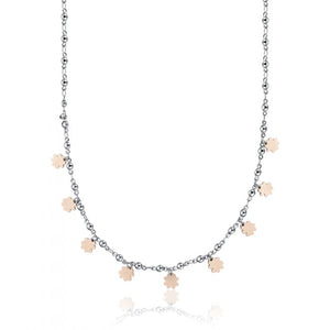 collana donna con quadrifogli rosè luca barra ck1407