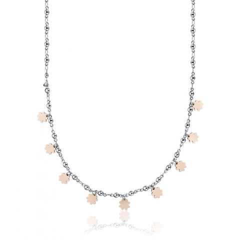 collana donna con quadrifogli rosè luca barra ck1407