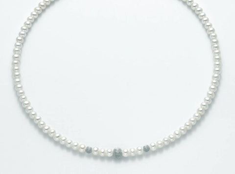 collana perle miluna con palline oro bianco PCL5302