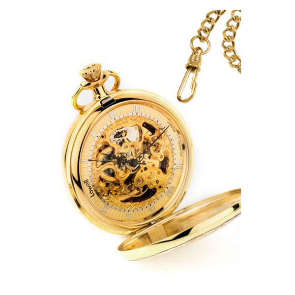 orologio da tasca uomo dorato meccanico lowell PO8110